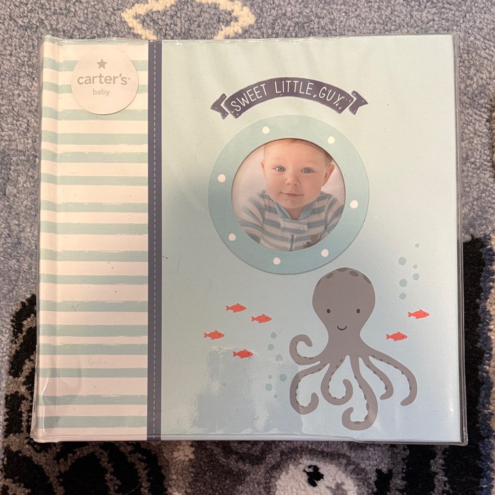 Carter's Sweet Little Guy Octopus Photo Album - Blue and Gray